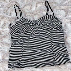 black & white striped crop top